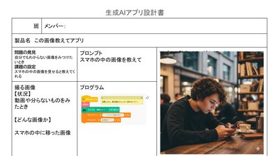 生成AIアプリ設計書 この画像教えてアプリ